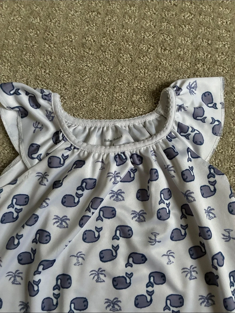 Roller Rabbit Kids Nightgowns - Pink Elephant & White Navy Whale Prints